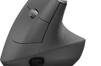 Logitech MX Vertical Ergonomic Optical Mouse(2.4GHz Wireless, Bluetooth, Black)
