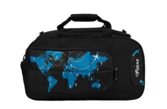 F Gear Enduro Map Black 32L Travel Duffle Bag | Spacious Main Compartment with Front Pocket & Wet Pocket | Adjustable Shoulder Strap | Lightweight and Durable | Easy Carry Handles | for Men & Women