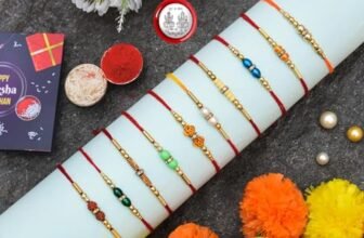 RAJKRITI Combo of 10 Dora Rakhi Set for Brother, Bhaiya, Bhabhi for Rakhi/Rakshabandhan with Roli Chawal & Greeting Card | Premium Rakhi Hamper RKHMPR45