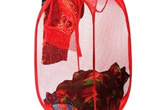 Suzec Polyester Laundry Bag Foldable&Collapsible Basket With Easy To Carry Handle – For Home, Dorms, Hostel, Toy Storage, Clothes (Color May Vary)