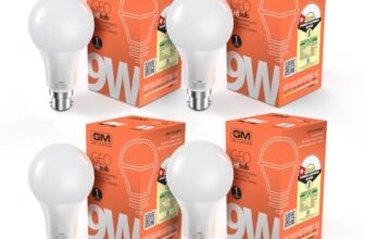 GM GEO 9 Watt LED Bulb | Excellent CRI | Zero Maintenance | High Durability | 85% Energy Saving | Surge Protection | Cool Day Light | Multiple Wattages | Eco-Friendly – Pack of 4
