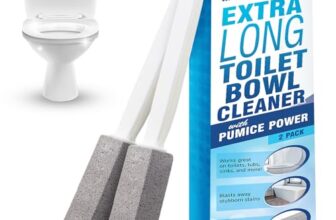 IMPRESA Pumice Stone Toilet Bowl Cleaner with Extra Long Handle, 2 Pack! – Limescale Remover – 100% Natural Pumice Toilet Brush – Also Cleans BBQ Grills, Tiles, Tile Grout, Swimming Pools