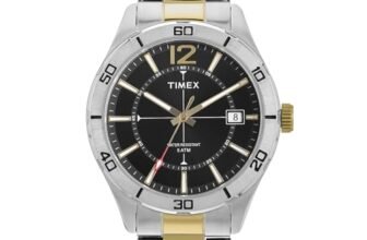 TIMEX Analog Watch for Men with Black Dial & Multicolor Stainless Steel Bracelet Band – Water Resistant Men’s Wrist Watches -TWEG295SMU07
