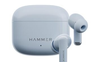 HAMMER Solo Earbuds with 80H Playtime, Bluetooth v6.0, 13mm Drivers, Fast Charging, Blue