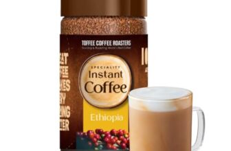 Toffee Coffee Roasters | Ethiopia Speciality Instant Coffee With Free Mason Jar | As Seen On Shark Tank | 100 gm | 100% Arabica | Ready in Seconds | Microground Technology | Makes 50 Cups