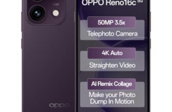 Oppo Reno16c 5G (Twilight Violet, 12GB, 256GB) | 50MP 3.5X Telephoto Camera | 4K Video | AI Remix Collage | 7000mAh 80W SUPERVOOC | ColorOS 16 | IP69K | Dimensity 7300