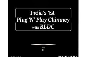 Beyond Appliances Cube BLDC Plug N Play Ductless Kitchen Chimney | 1500 CMH | AutoClean | 5-Stage Charcoal Activated Filter | Touch Control | 3-way Suction | 46dB Low Noise | Black | PAN INDIA SERVICE