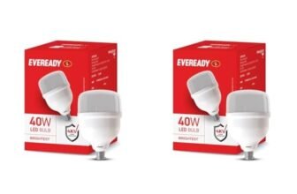 Eveready 40W LED Hammer Bulb | High CRI & High Efficiency | Energy Efficient | Mercury-Free | 4KV Surge Protection | 100 Lumens Per Watt | Cool Day Light (6500K) (Pack of 2)