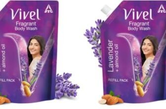Vivel Fragrant Body Wash, Lavender & Almond Oil Shower Gel, 400 ml Supersaver Refill Pouch, Moisturizing Bodywash, Soft & Smooth Skin, Effective Cleansing, For Women & Men (Pack of 2)