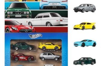 Hot Wheels 1:64 Scale Die-Cast Toy Cars, Set of 6 Euro Style Collectible Vehicles with Elevated Deco, for Play or Display (Styles May Vary)