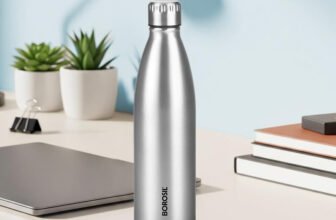 BOROSIL Bolt Steel Water Bottle, 24 Hours Hot & Cold Double Wall Insulated Flask 1000 ml Steel Flask(Pack of 1, Silver)