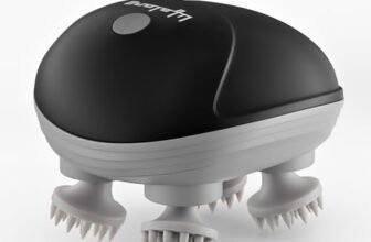 Lifelong Rechargeable Electric Head & Scalp Kneading Massager, 4 Speed Modes, Handheld Portable Head Massager for Hair Growth, Deep Clean and Stress Relieving, (LLM1270, Black)