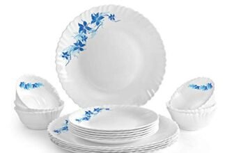 Cello Dazzle Opalware Dinner Set (18 Units, Blue Swirl)