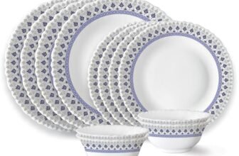 Larah by Borosil Ocean Fluted Series Opalware Dinner Set | 12 Pieces for Family of 4 | Microwave & Dishwasher Safe | Bone-Ash Free | Crockery Set for Dining & Gifting | Plates & Bowls | White