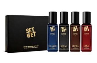 Set Wet Luxury Perfume Gift Set | Perfume for Man | 4x18ml | Gifts for Men | Woody, Amber, Musk Premium Fragrance Scent