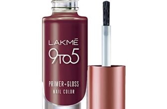 LAKMÉ 9 To 5 Primer + Gloss Glossy Finish Nail Colour, Mulberry Bush, 6 Ml