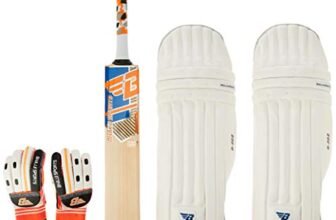 BHAJJI Kashmiri Willow Cricket BAT T20 5.0 with BHAJJI Batting Gloves 202 Mens and Batting PAD 202