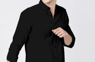 VRLOOKS Men Checkered Formal Black Shirt