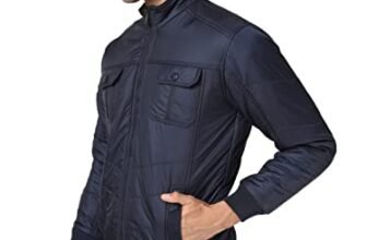Ico Blue Stor Men’s Full Sleeve Solid Jacket Jerkin (XL, NAVY BLUE)