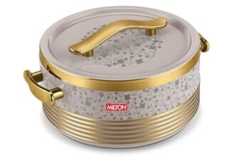 Milton Insignia 2000 Casserole, 1900 ml I ISI Certified I Inside Steel I PU Insulated I Food Grade I BPA Free I 1 Year Warranty I Easy To carry Hot Box for Kitchen, Beige