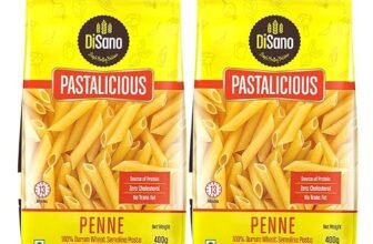 DiSano Penne Pasta 400 gm (Pack of 2), Healthy Pasta, Made with 100% Durum Wheat Semolina, 100% Suji, No Maida, Source of Protein & Fibre, Non-Sticky