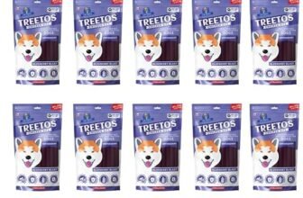 Dr. Pets Pack of 10 (85g Each) Treetos Blueberry Blast Dog Treats | Soft Chew Sticks for Puppies & Adult Dogs | Real Chicken Training Treats | Antioxidant Enriched Snacks