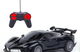 Amazon Brand – Jam & Honey Remote Control Car for Kids | High-Speed RC Car with Rechargeable Lithium Battery | Type-C Charging | LED Headlights | Black