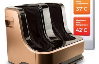 Lifelong LLM99 Foot, Corded Electric Massager for Calf and Leg , (With Heat and Vibration), 80W, 4 Motors, Dark Brown