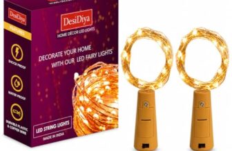 Desidiya® Bottle Lights with Cork, Mini Copper Wire, 24 LED Battery Operated String Decorative 200cm Fairy Light DIY Festive Decor for Diwali Wedding Party Decoration – Pack of 2 (Warm White)