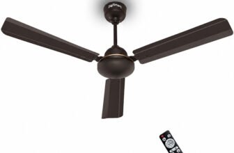 DIGISMART Storm | BLDC Motor | Remote Control | Energy Saving | Silent Operation with 5 Year Warranty BLDC Motor with Remote 1200 mm Ceiling Fan(5 Star | Smoke Brown | Pack of 1)