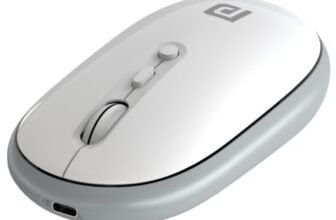 Portronics Toad II Bluetooth Mouse, with Bluetooth 5.0 & 2.4 Ghz Dual Wireless Connectivity, Rechargeable Battery, Adjustable DPI up to 1600 Compatible with Laptop, MacBook, PC (Grey)