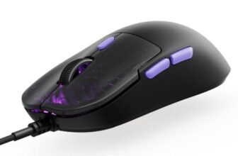 Kreo Harpy Gaming Mouse Wired, 55g Ultra-Lightweight Design Gaming Mouse, Customizable RGB Mouse, 1000Hz Polling Rate, 12800 DPI, Mouse Gaming, Wired Gaming Mouse (Black)