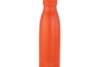 Sizzle Modern Stainless Steel Water Bottle 700 ML Kids & Adults – Lightweight, Single Walled, Leakproof Water Bottle | For School, Office, Gym | Orange (Pack of 1)