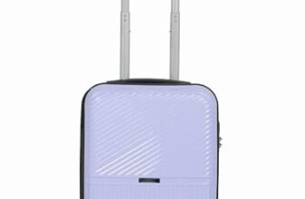 Teakwood Small Size 8 Wheels Trolley Bag, Hard Cabin with Zipper Closure, Adjustable Push Button & Cross Side Strap, Number Lock System 360 Degree (Small, Lavender)