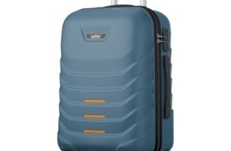 Safari Crescent 8 Wheels 76cm Large Check-in Trolley Bag Hard Case Polycarbonate 360 Degree Wheeling System Luggage, Travel Bag, Suitcase for Travel, Trolley Bags for Travel, Ink Blue