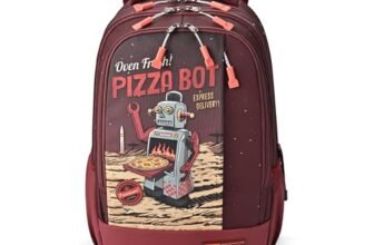 Gear Fiction 2 4 Compartment Backpack 19″/39L Large Water Resistant School Bag/Casual 4 Compartment Backpack/Daypack/Kids Bag for Boys/Girls (Maroon-Orange)
