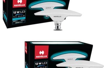 Havells T Shape NU Led Bulb 12W B22 Base|14% Wider Light Spread|100 Lumens Per Watt|Inbuilt 4.0KV Surge Protection| 320 Degree Rotation For Multiple Applications (6500K,Cool Day Light) – Pack Of 2