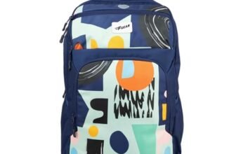 F Gear Akira Navy 26L Backpack, 3 Spacious Compartments, 3 Pockets and 1 Hidden Pocket|Anti theft Backpack|Airflow Padded Back Panel|Lightweight & Durable|Ideal for Office, Daily Use & Travel