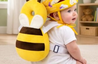 ZOZO SALES Baby Back Protector with Head Protective Helmet Combo Set, Adjustable Shoulder Belt, Head Protection Gear for 6-18 Month Toddler