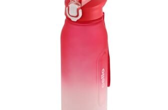 CELLO Rise N Shine Large Sipper Water Bottle, 1230ml Pink White | Leakproof, Easy to Carry, Lightweight | Gym Workout Sipper Water Bottle For Fitness, Office, School, Sports & Outdoor Hydration