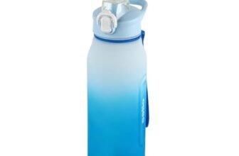 CELLO Rise N Shine Plastic Water Bottle | 1230ml | BPA Free Material | Leakproof lid | Easy to hold handle | Time Marked Water Lines | Hydration bottle for gym, school, college, office