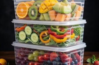 HomeWiz Fridge Storage Containers 3500ml x3 | Air Tight Storage Container Set | Fridge Organiser Storage Boxes |Food Grade BPA-Free Plastic Containers |Stackable, Transparent, for Fruits & Vegetables