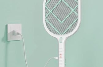 Halohop Mosquito Killer Racket, Rechargeable Electric Mosquito Bat with Type C, 1200mAh Long-Lasting Battery, Mosquito Racket with with Torch Light, 30% Bigger Electric Fly Swatter 6 Month Warranty