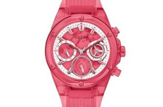 Guess Round 39mm Red Dial Analog Women Watch – GW0438L4