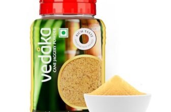 Amazon Brand – Vedaka Cane Jaggery Powder | 1 Kg | Jar | Natural Sweetener | No Added Sugar | No Artificial Colours & Preservatives