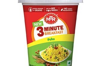 MTR 3 Minute Breakfast Poha- Cuppa | Just Add Hot Water | Wholesome Instant Breakfast | Spiced Flattened Rice | No added preservatives | 80g Cup