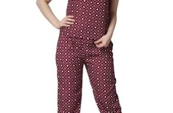 POPWINGS Casual Maroon Printed Regular Relaxed Loose Fit Women Top and Jogger Combo Set