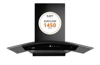 KAFF Chimney for Kitchen 90cm Filterless Auto Clean Curved, 1450 m³/hr, LED