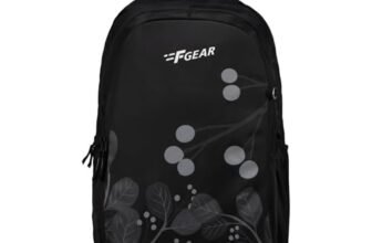 F Gear Century Black 27L School Backpack, Raincover, Water-Resistant