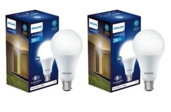 Philips 26-watt LED Bulb |AceBright High Wattage LED Bulb|Base: B22 Light Bulb for Home | Crystal White, Pack of 2
